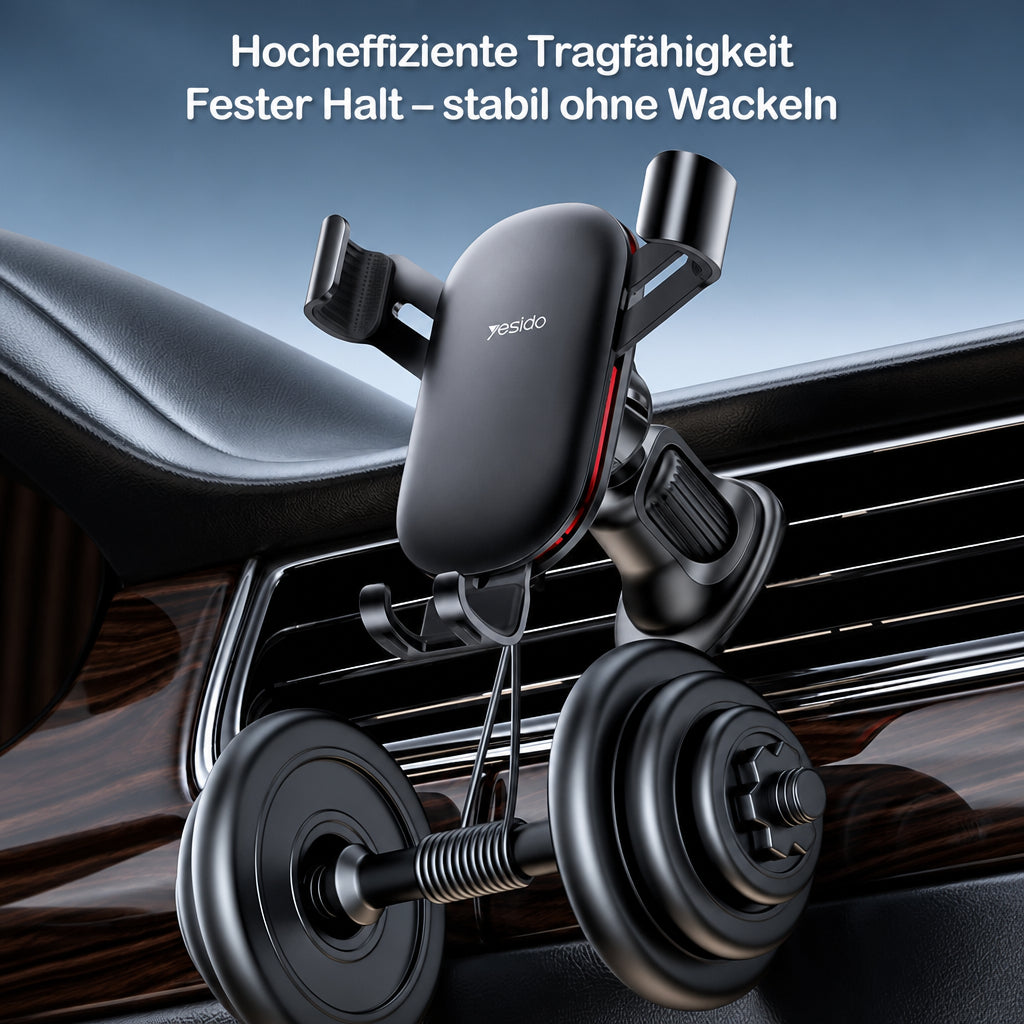 Handyhalterung Aluminium Lüftungsgitter – automatische Verriegelung