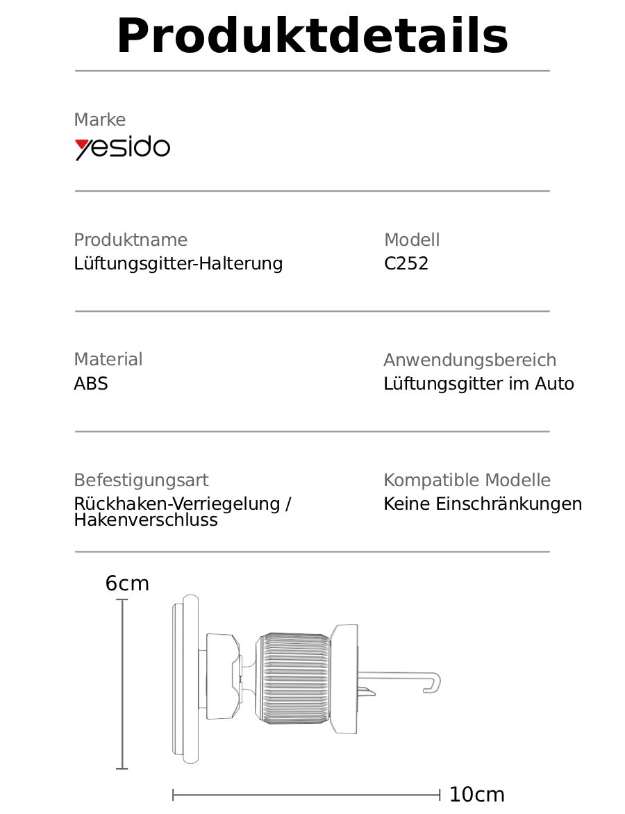 Magnetische Handyhalterung Lüftungsgitter – MagSafe kompatibel