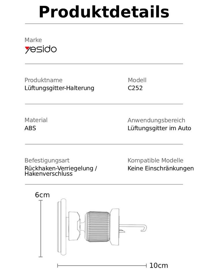 Magnetische Handyhalterung Lüftungsgitter – MagSafe kompatibel
