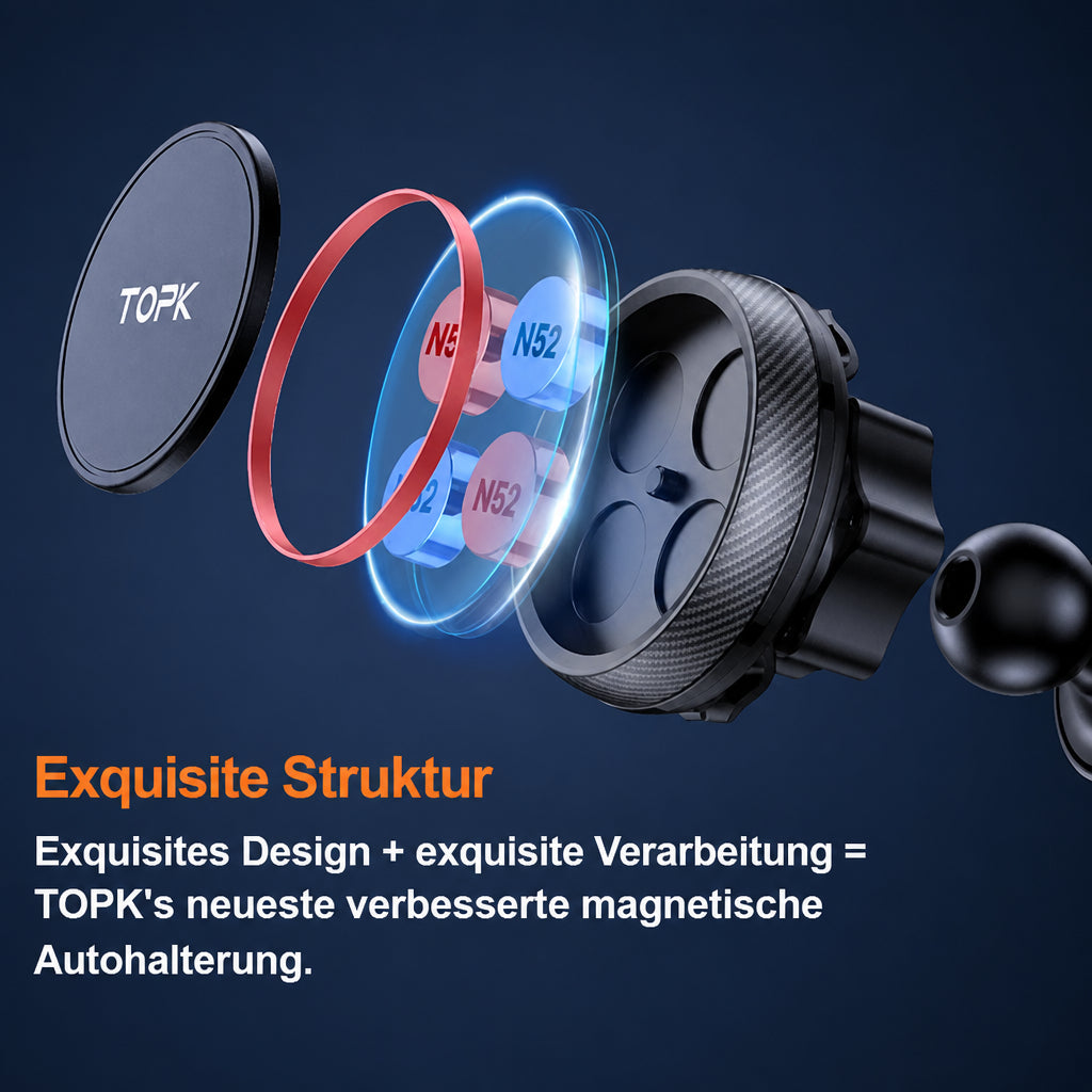 Magnetische Handyhalterung Auto fürs Lüftungsgitter – N52 Magnet