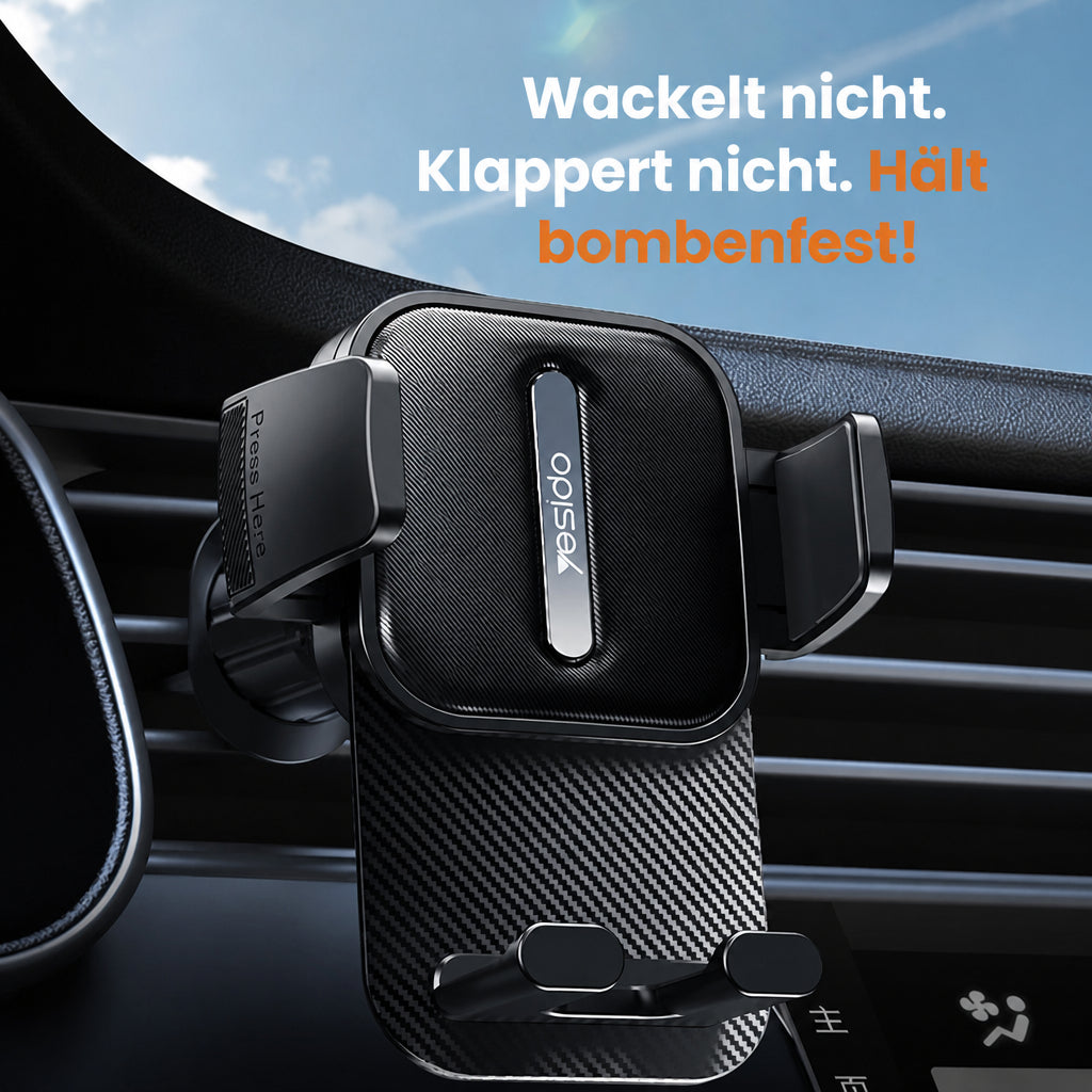 Handyhalterung Lüftungsgitter – geräuschfrei, Tastenschutz, 360° drehbar