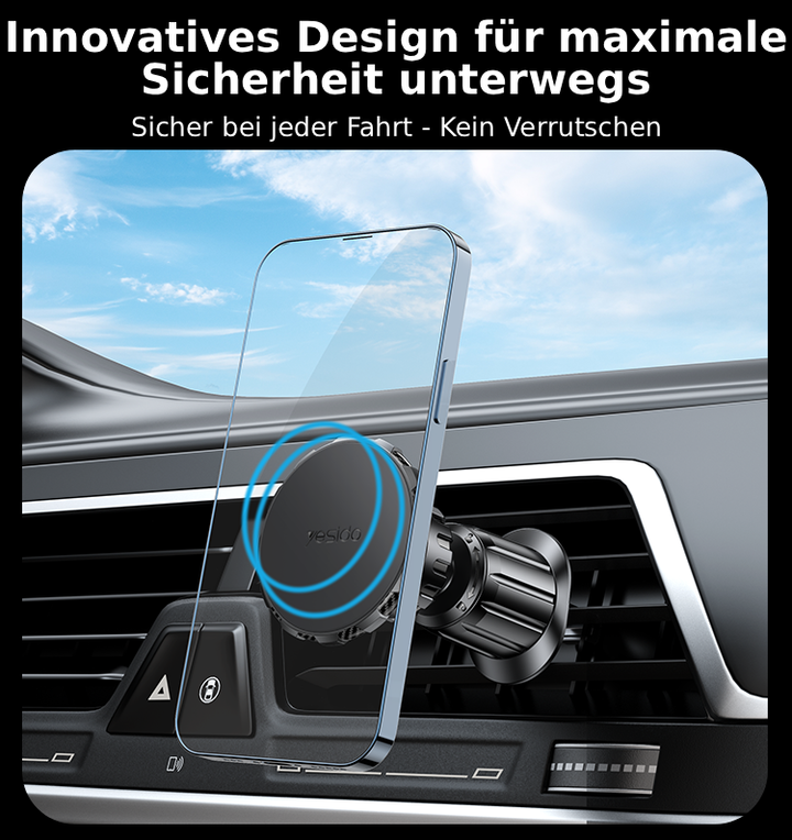 Magnetische Autolüftungshalterung – 360° Kugelgelenk - inkl. Metallplatten