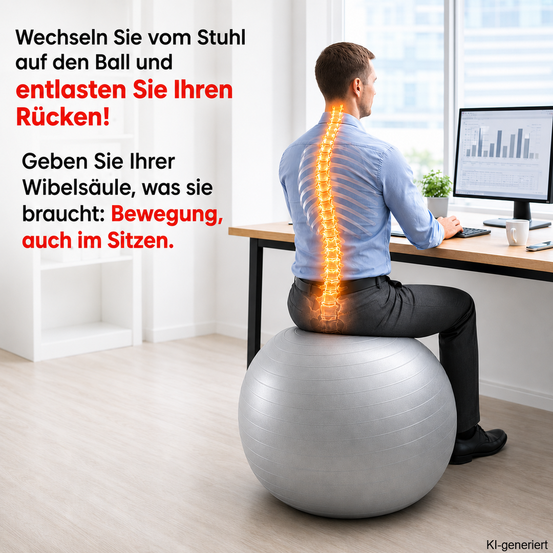 Gymnastikball Anti-Burst – Sitzball für Pilates &amp; Yoga (55/65/75 cm)