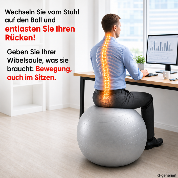 Gymnastikball Anti-Burst – Sitzball für Pilates &amp; Yoga (55/65/75 cm)