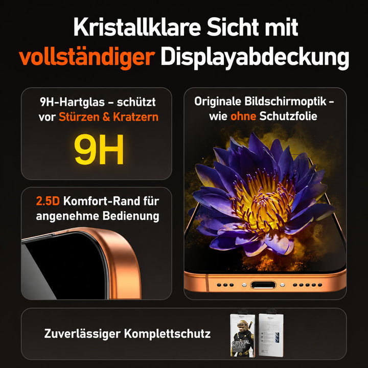 Panzerglas für iPhone 17 / 16 Pro Max – 9H Displayschutz