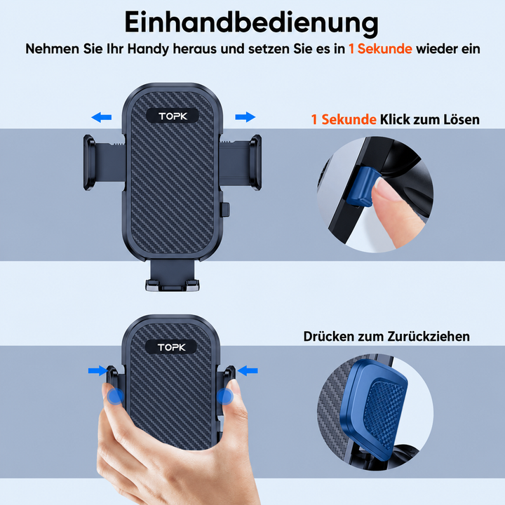 Auto-Handyhalterung Armaturenbrett – starker Nano-Saugnapf, 360° drehbar