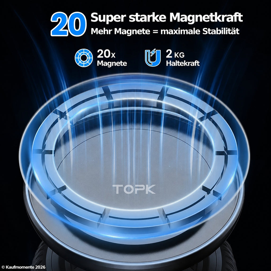 Magnetische Handyhalterung Auto – 20 Magnete, MagSafe-kompatibel, bis 2 kg Tragkraft