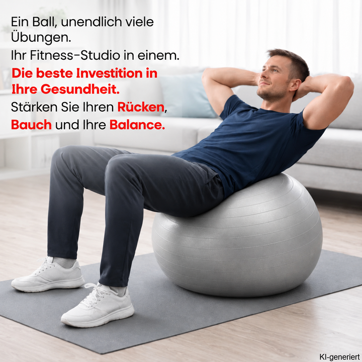 Gymnastikball Anti-Burst – Sitzball für Pilates &amp; Yoga (55/65/75 cm)