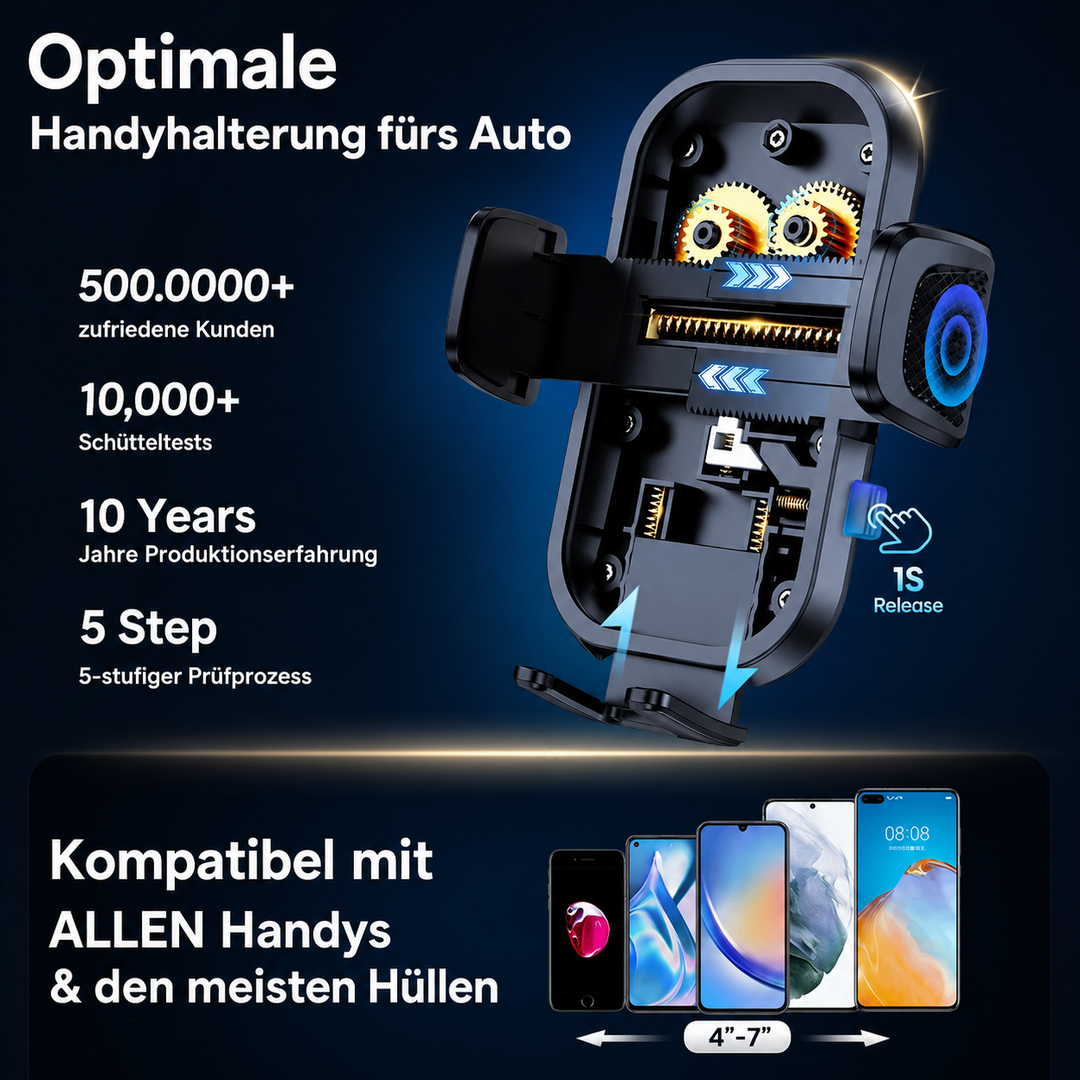 Auto-Handyhalterung Armaturenbrett – starker Nano-Saugnapf, 360° drehbar