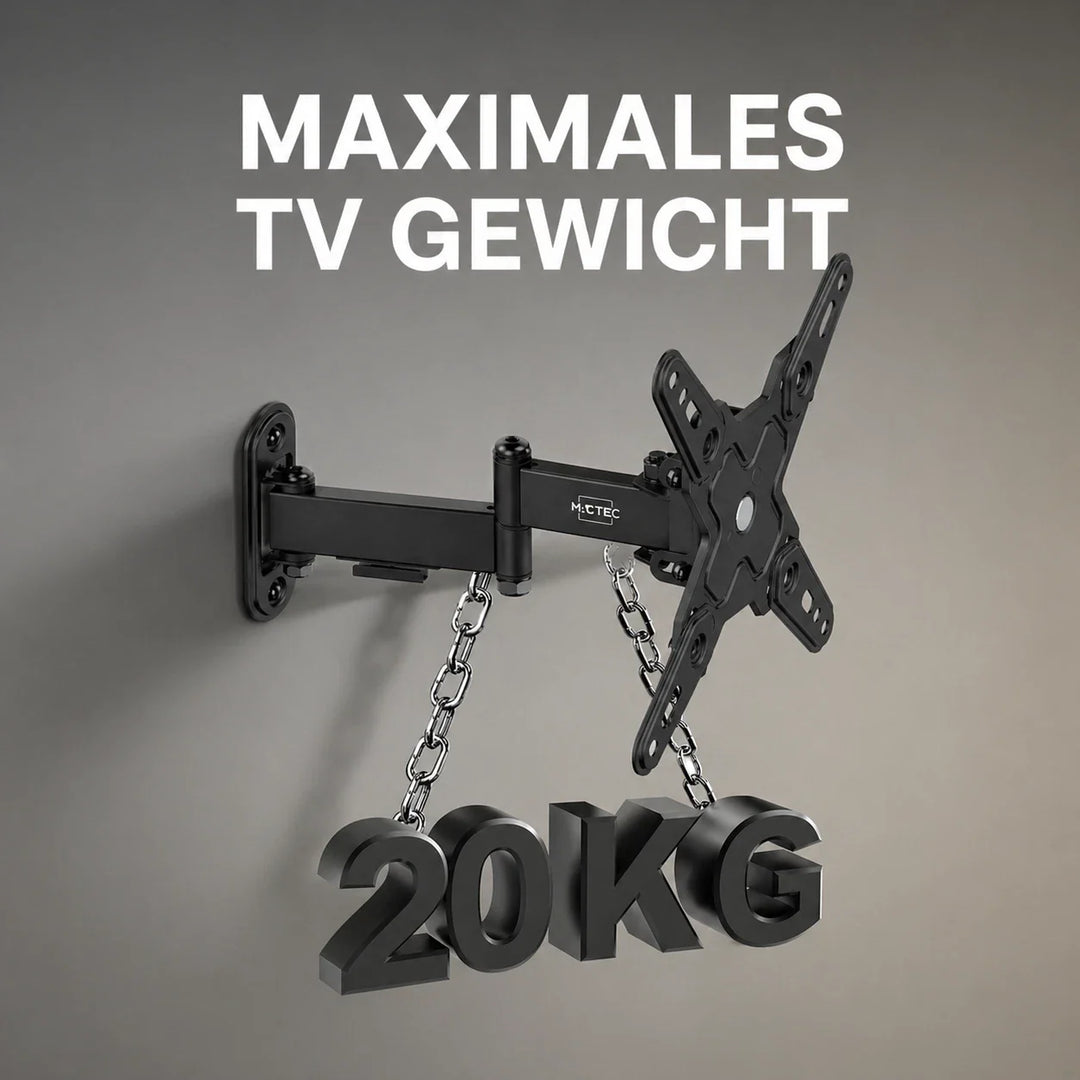TV-Wandhalterung für 13–43 Zoll – schwenkbar &amp; neigbar