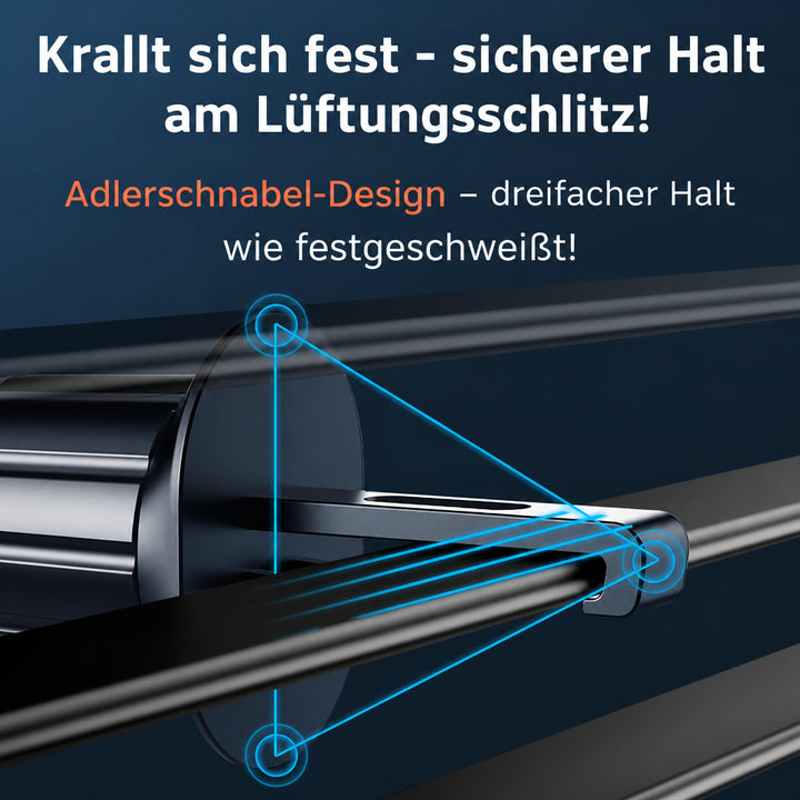Handyhalterung Lüftungsgitter – geräuschfrei, Tastenschutz, 360° drehbar