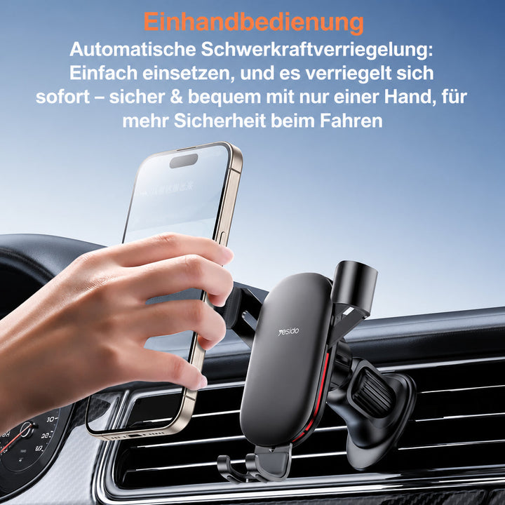 Handyhalterung Aluminium Lüftungsgitter – automatische Verriegelung