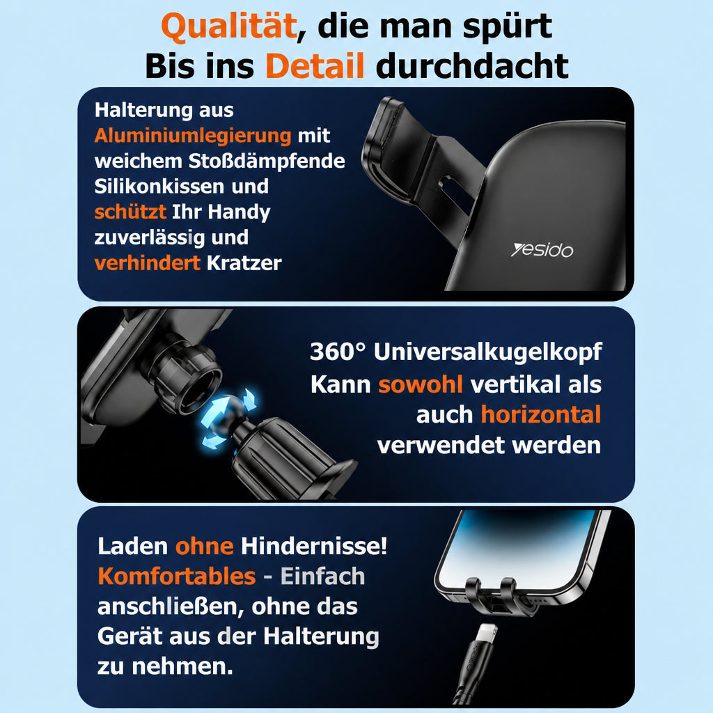 Handyhalterung – Einzigartige Schwerkraftverriegelung, Horizontal &amp; Vertikal