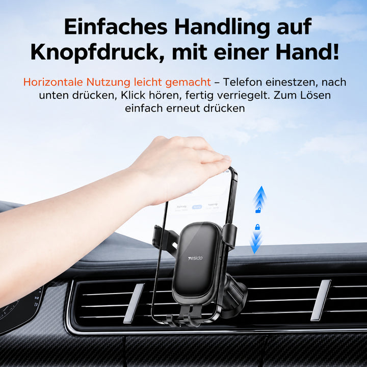 Handyhalterung – Einzigartige Schwerkraftverriegelung, Horizontal &amp; Vertikal