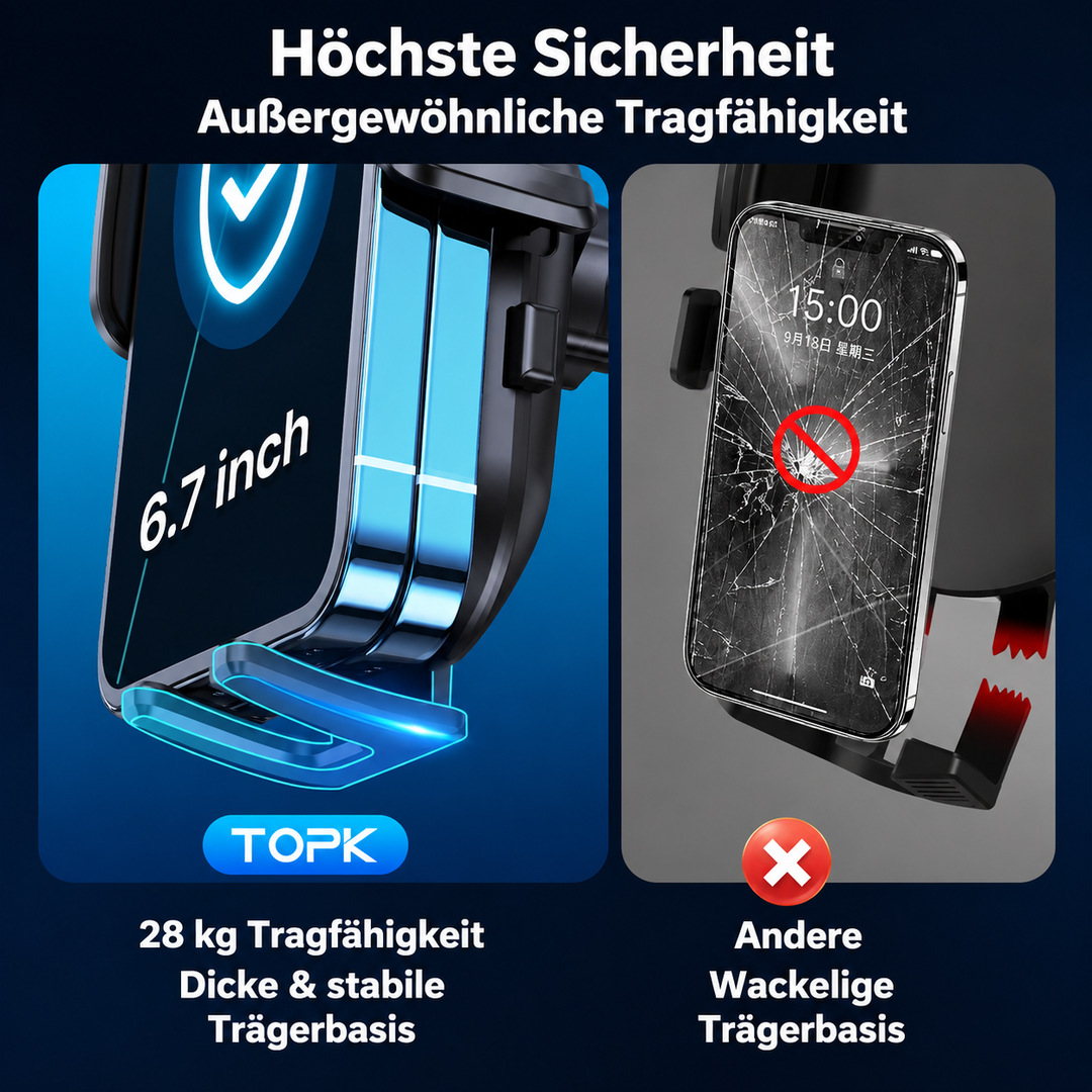 Auto-Handyhalterung Armaturenbrett – starker Nano-Saugnapf, 360° drehbar