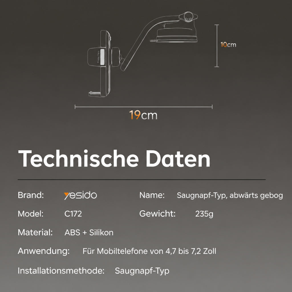 Handyhalterung Saugnapf für Windschutzscheibe &amp; Armaturenbrett