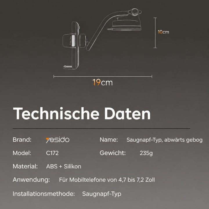Handyhalterung Saugnapf für Windschutzscheibe &amp; Armaturenbrett