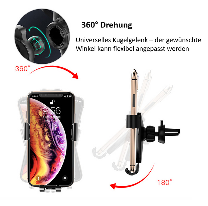 YESIDO Schwerkraft Auto-Handyhalterung aus Aluminium &amp; Glas