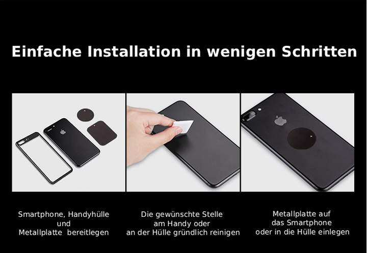 Magnetische Autolüftungshalterung – 360° Kugelgelenk - inkl. Metallplatten