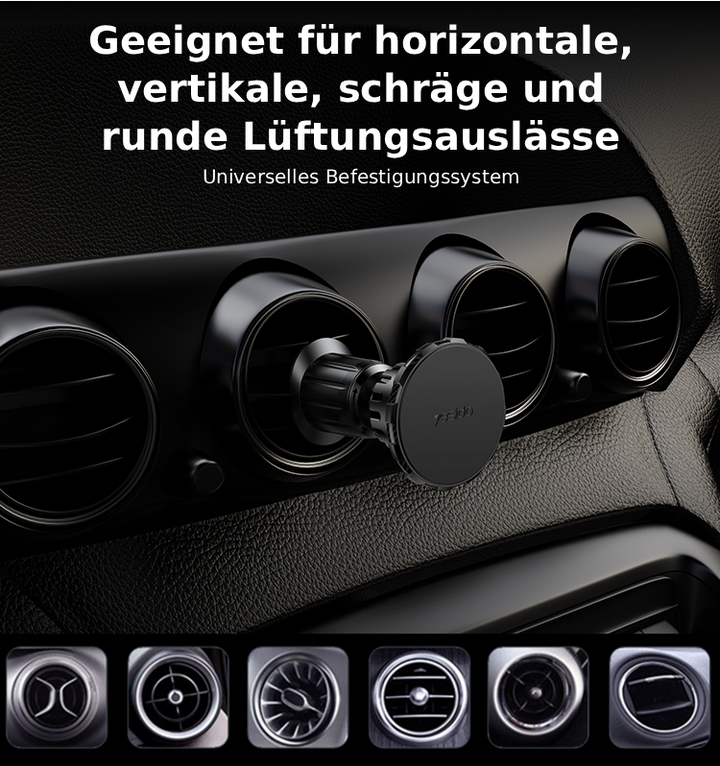 Magnetische Autolüftungshalterung – 360° Kugelgelenk - inkl. Metallplatten