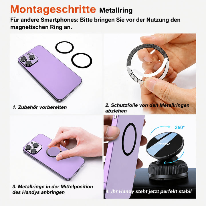 Magnetische Handyhalterung Auto – 20 Magnete, MagSafe-kompatibel, bis 2 kg Tragkraft
