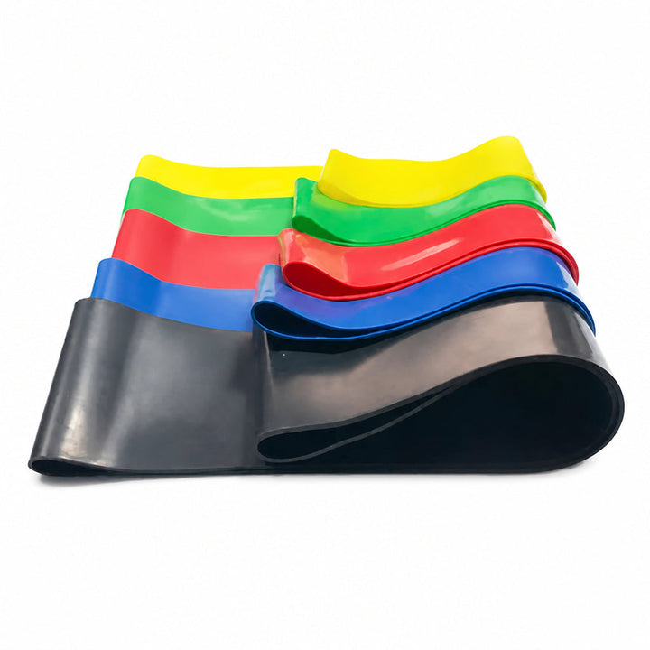 Fitnessbänder 5er Set - Latex o. TPE, inkl. Beutel &amp; Übungsanleitung