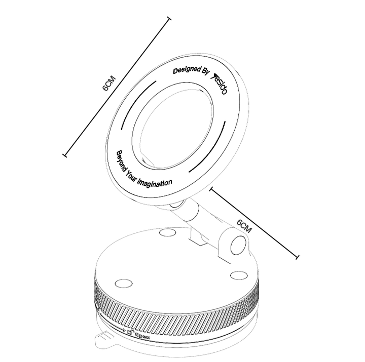 Handyhalterung Metall - Magnetisch – MagSafe-kompatibel, Vakuum-Saugfuß