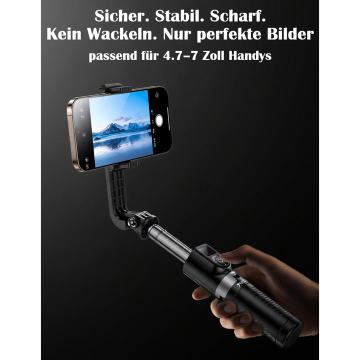 Selfie Stick mit Stativ &amp; Bluetooth Fernauslöser | 74 cm Auszug, 10 m Reichweit