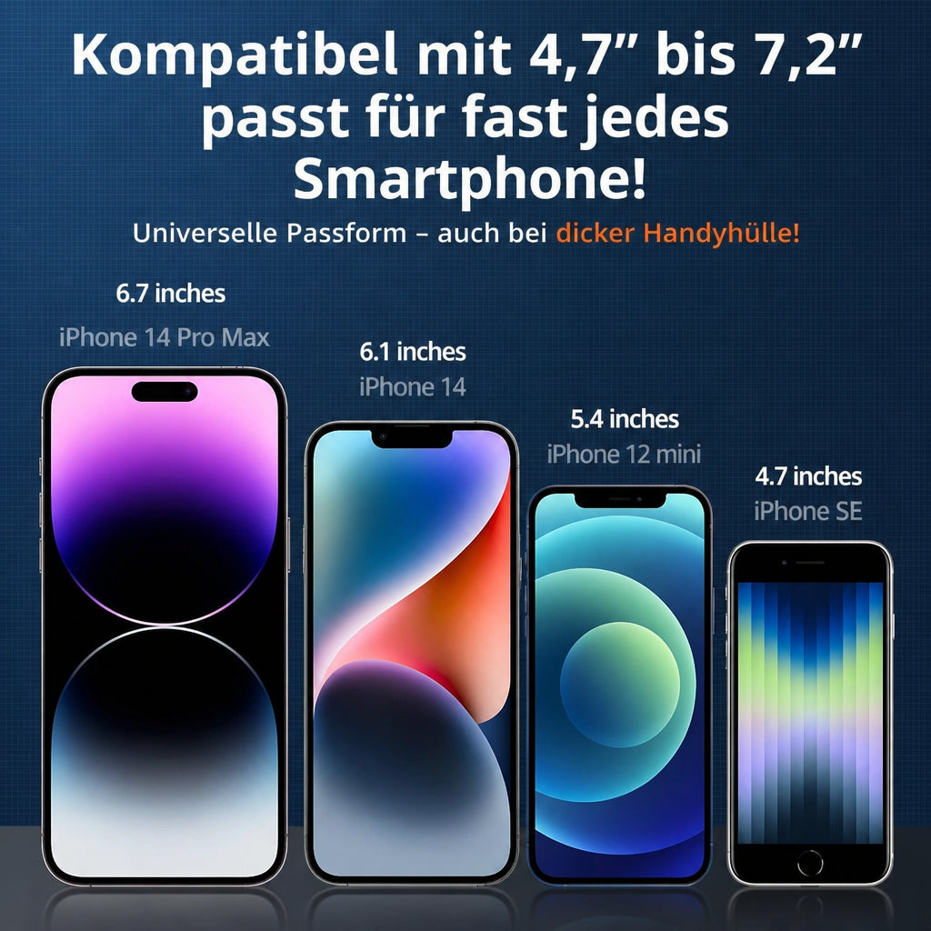 Handyhalterung Lüftungsgitter – geräuschfrei, Tastenschutz, 360° drehbar