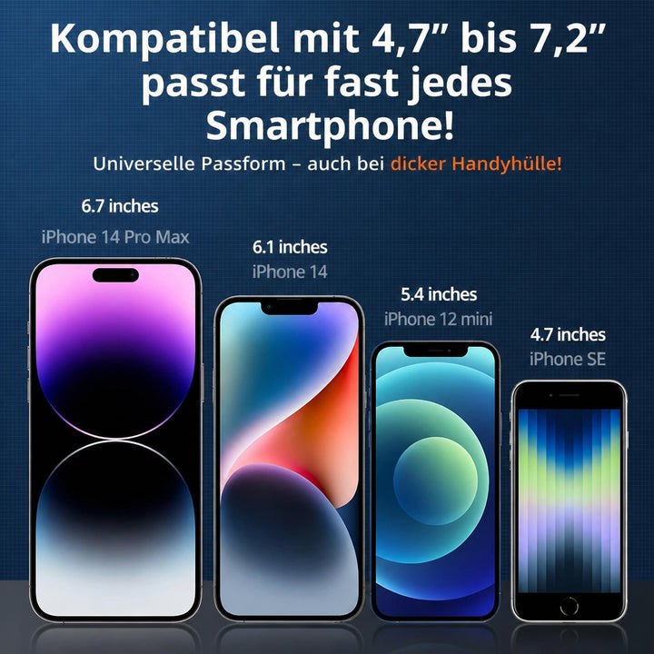 Handyhalterung Lüftungsgitter – geräuschfrei, Tastenschutz, 360° drehbar